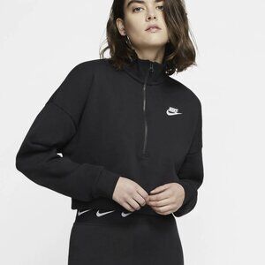 NIKE / CROP HALF-ZIP PULL OVER SWEATSHIRT / SIZE S